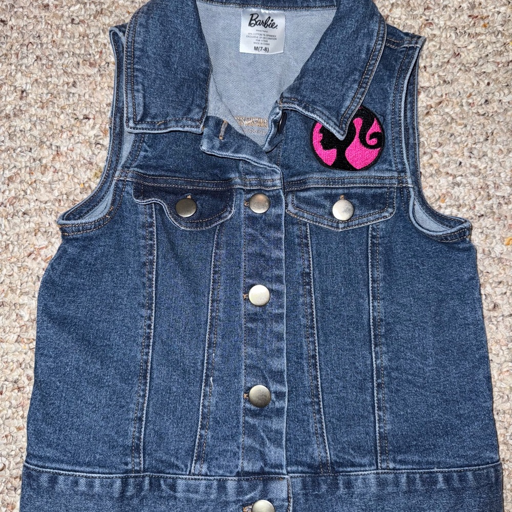 Barbie girl denim vest size 7-8